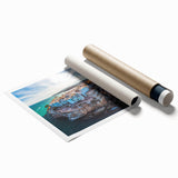 Extra large rolled print depicting vibrant floral art of Valencia scenery, ideal for classy bathroom wall art.