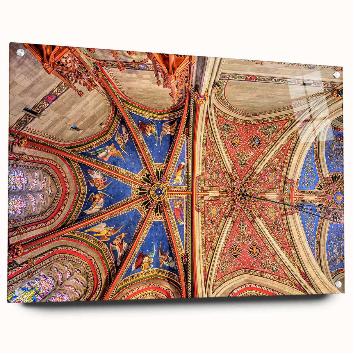 Acrylic print of Geneva scenery in muted earth tones, ideal for bedroom or dining room decor.