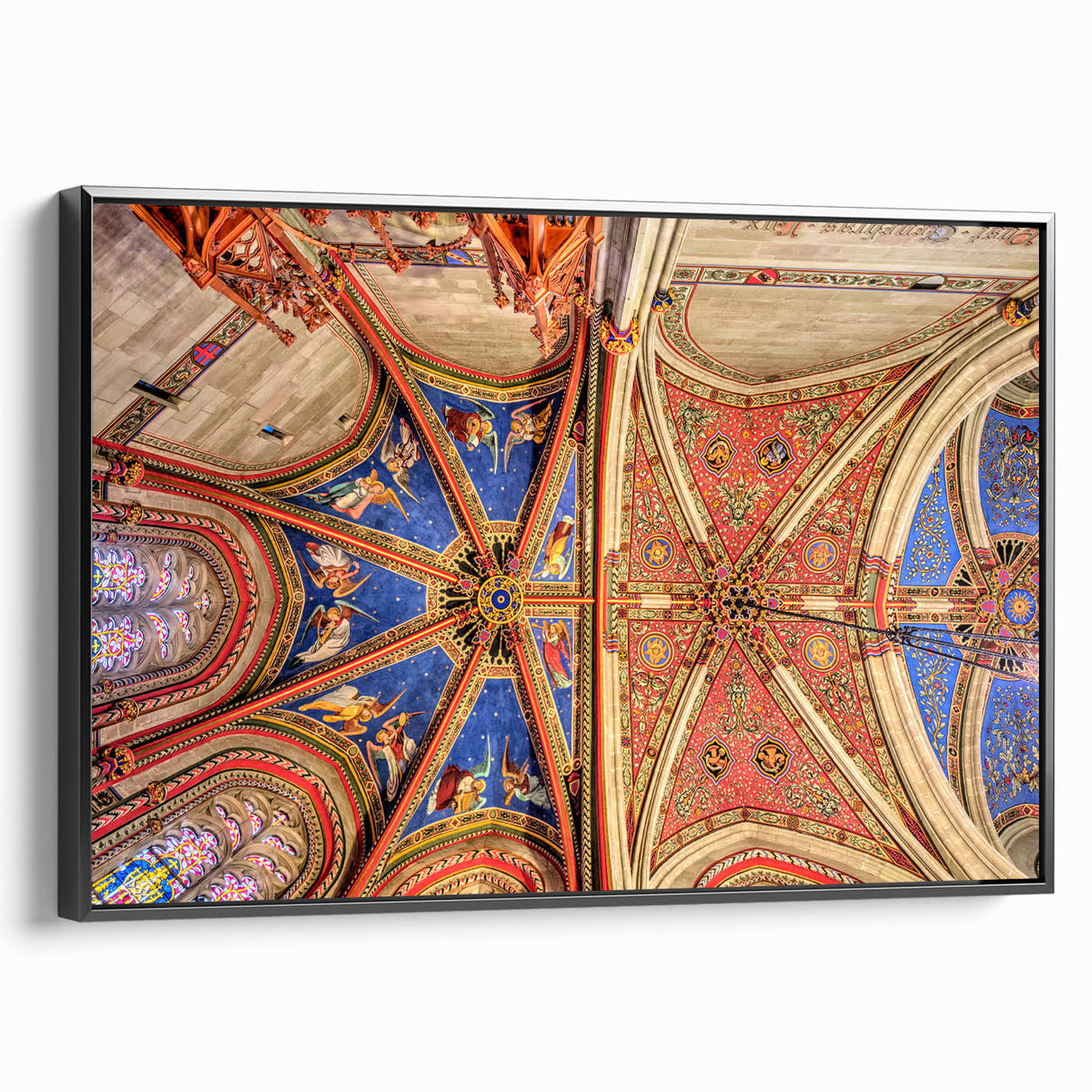 Black and white framed canvas of Geneva landscape, featuring vintage poster art style, ideal for bedroom wall decor.