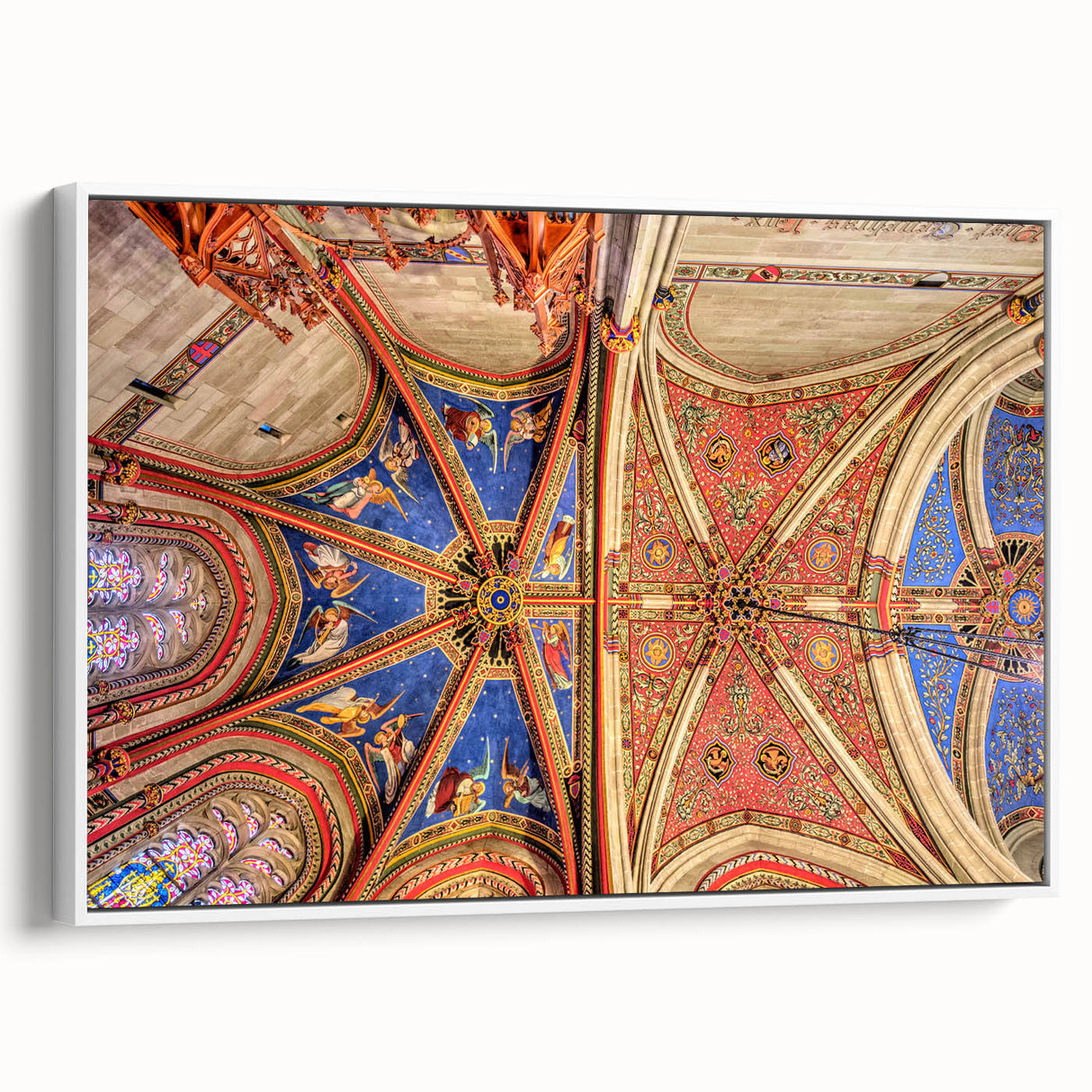 Vintage poster art of Geneva scenery on extra large framed canvas, with colorful palette, ideal for living room decor.