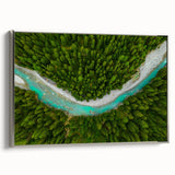 Framed canvas featuring a vintage-style landscape painting of a Swiss scenery in muted colors, ideal for living room decor.