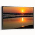 Black and white framed canvas of Acapulco landscape, vintage poster style, ideal for bedroom decor.