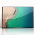 Large abstract wall art of Baja California scenery in muted earth tones on a framed acrylic.