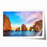 Extra large rolled print of Cabo San Lucas scenery with vibrant blue and green tones, ideal for dining room wall art.