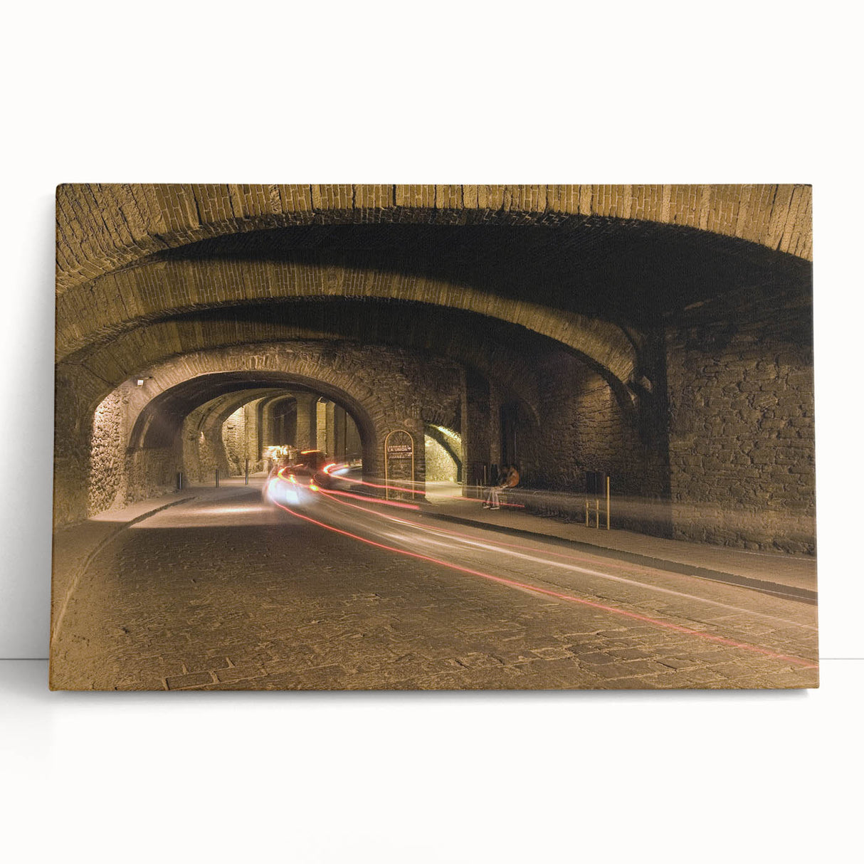 Black and white print of Guanajuato scenery on stretched canvas, ideal for kitchen wall art.