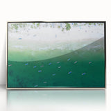 Framed acrylic print of a Quintana Roo scenery in pastel shades, ideal for modern art wall decor.