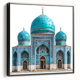 Black and white landscape art painting of a Middle Eastern scenery on framed canvas, suitable for bedroom decor.