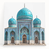 Black and white stretched canvas featuring a scenic Middle Eastern landscape, ideal for kitchen wall art or bedroom ambiance.