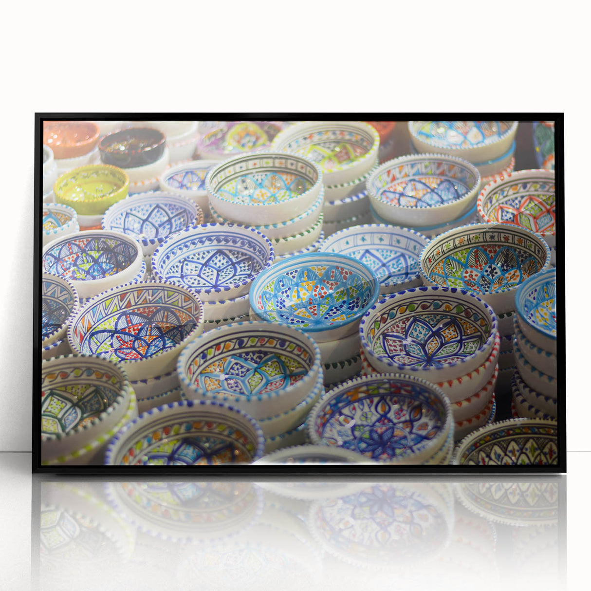 Large abstract wall art depicting Jerusalem skyline in muted earth tones on a framed acrylic print.