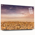 Acrylic glass print of a Jordanian landscape in earth tones, ideal for bedroom or dining room decor.