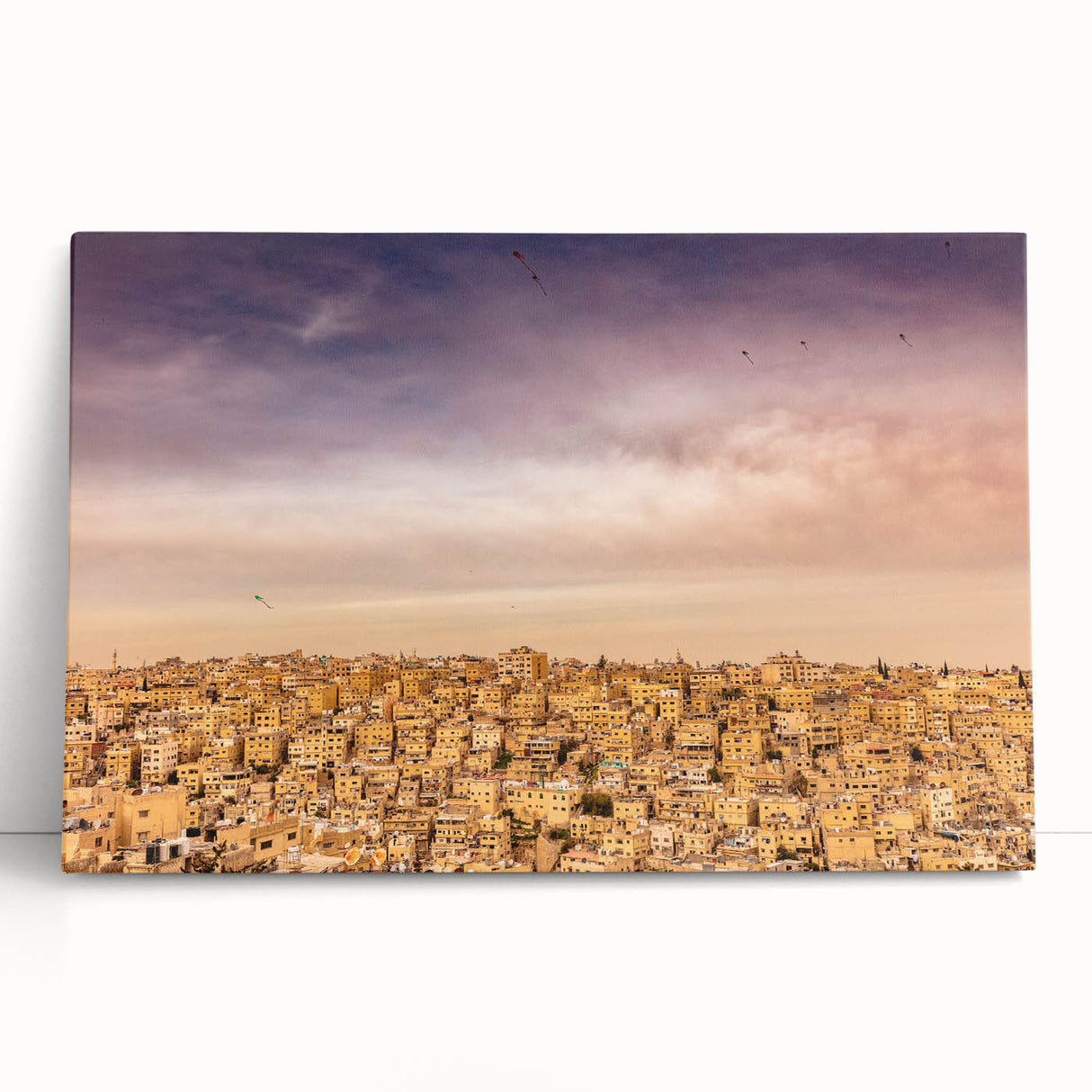 Black and white stretched canvas featuring a scenic view of Jordan, ideal for kitchen wall art or bedroom ambiance.