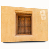 Acrylic print of a large abstract depiction of a Middle Eastern landscape in earth tones.