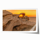 Rolled print of Abu Dhabi skyline in muted earth tones, ideal for art wall dining room or classy bathroom.