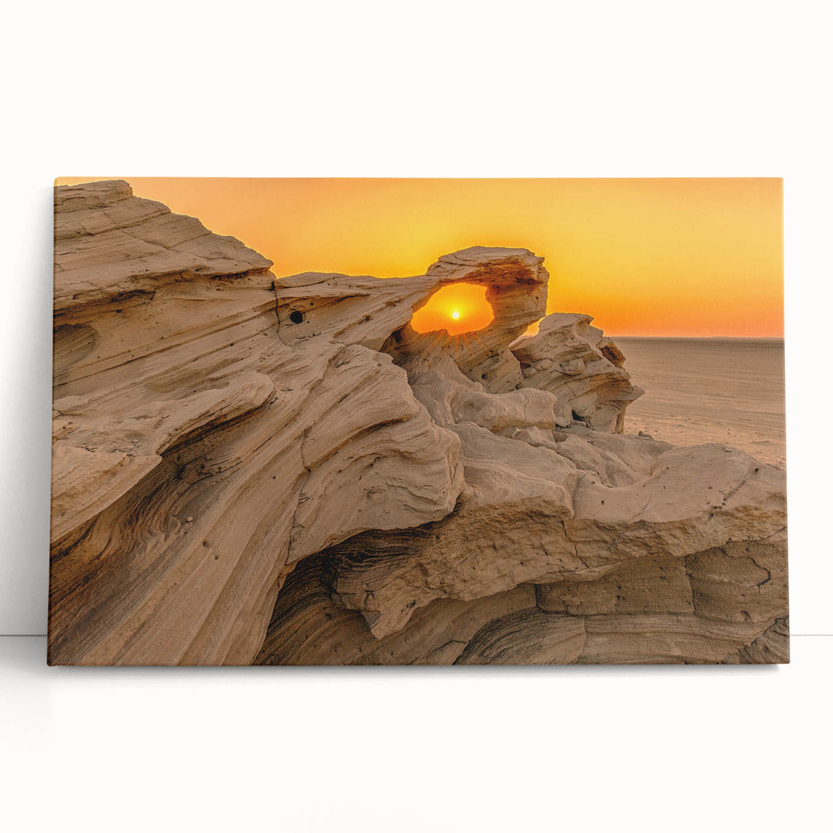 Black and white large art print of Abu Dhabi skyline on stretched canvas, suitable for kitchen or bedroom wall decor.