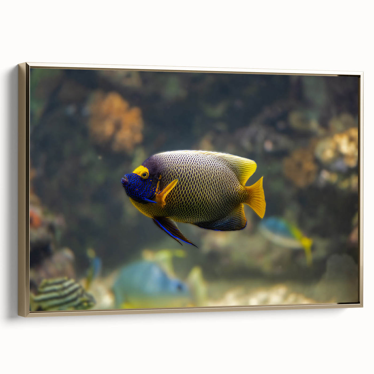 Framed canvas featuring a vintage-style black landscape painting of Oceania, ideal for bedroom wall art.