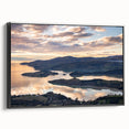Black and white landscape art painting of Canterbury, New Zealand on framed canvas, suitable for bedroom wall decor.