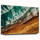 Acrylic print of New Zealand's West Coast with muted earth tones, ideal for dining room decor.