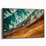 Black and white framed canvas of a New Zealand West Coast landscape, ideal for bedroom wall decor.