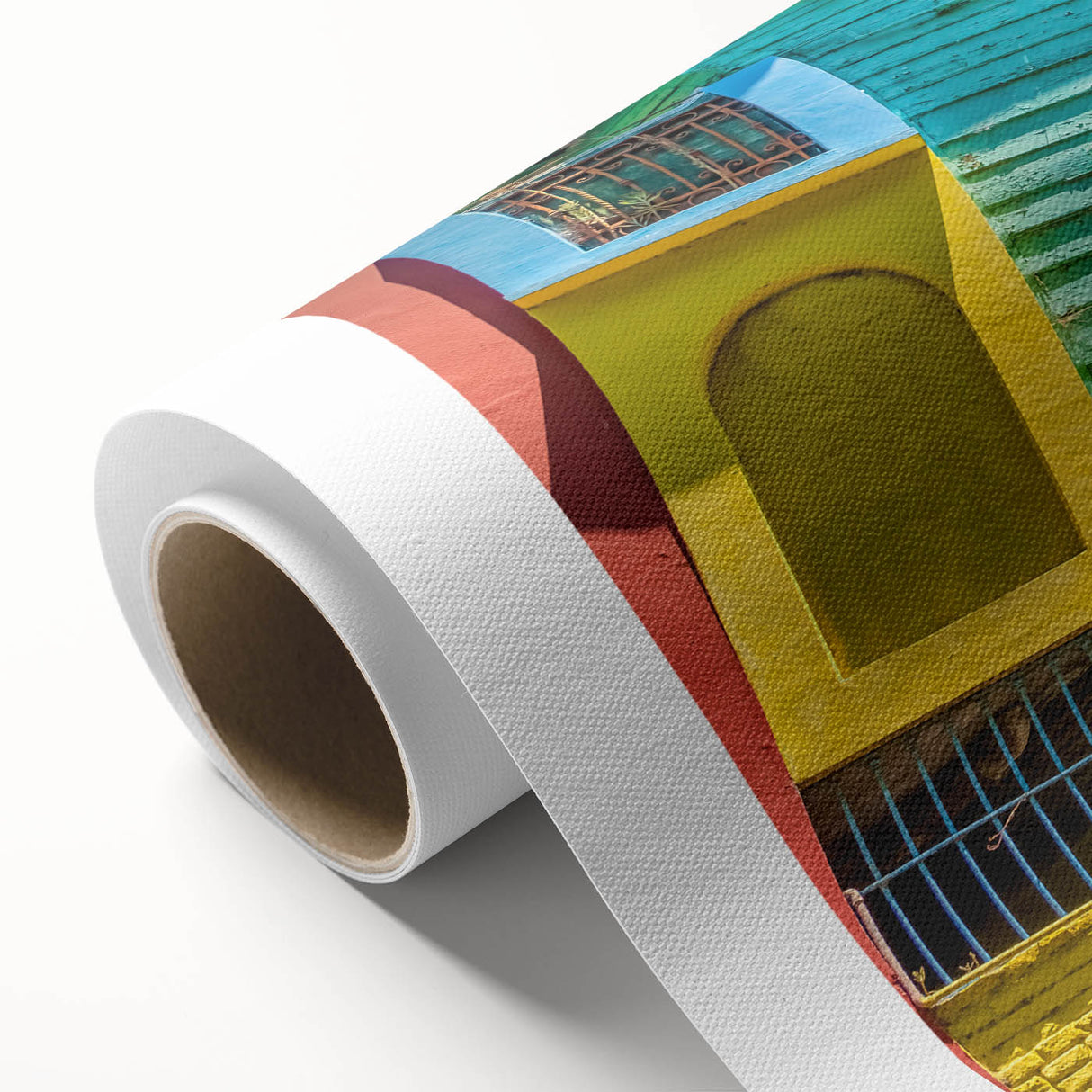 Art Deco poster of Buenos Aires skyline in pastel hues on rolled canvas, ideal for nursery wall art.