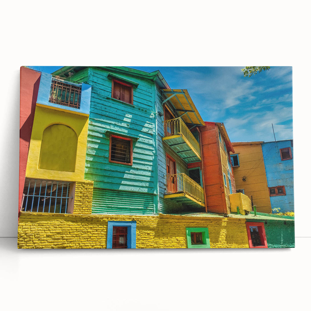 Black and white stretched canvas of Buenos Aires cityscape, ideal for kitchen wall art or bedroom ambiance.