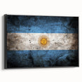 Black and white framed canvas of an Argentine landscape, ideal for bedroom wall art.