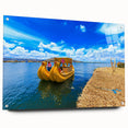 Acrylic print of a large abstract depiction of a Bolivian landscape, featuring earthy tones, ideal for dining room decor.