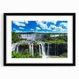 Extra large abstract art print featuring a colorful, textured depiction of a Brazilian landscape, framed in black.