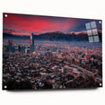 Acrylic print of Santiago, Chile with muted earth tones, ideal for dining room decor.