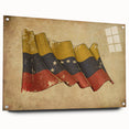 Large abstract wall art of a South American scenery in Venezuela, rendered in vibrant earth tones on acrylic glass.
