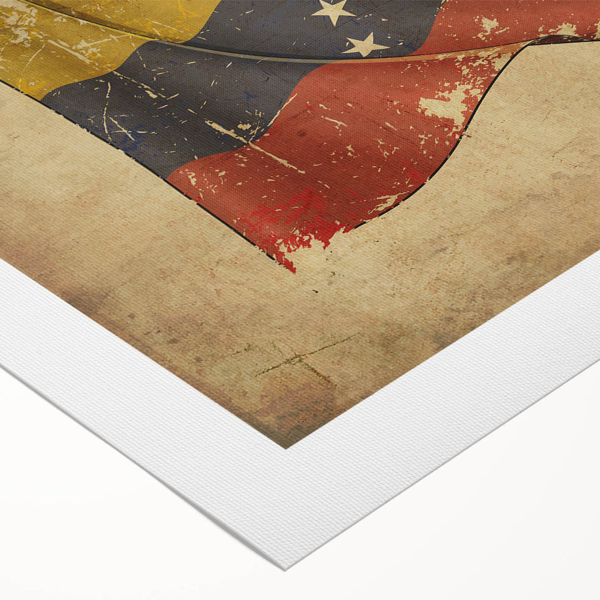Art deco poster of a Venezuelan landscape in muted earth tones on rolled canvas, suitable for dining room walls.