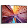 Black and white framed canvas of Coyote Buttes in Arizona, ideal for bedroom landscape art.