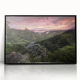 Large abstract wall art depicting a minimalist Arkansas scenery in black and white, framed in acrylic.