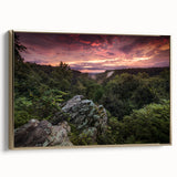 Framed canvas depicting a vintage-style Arkansas landscape in muted gold and black, ideal for bedroom wall art.