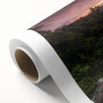 Art deco poster of Arkansas scenery in pastel shades on rolled canvas, suitable for nursery wall art.
