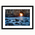 Extra large abstract art print of California's Big Sur in vibrant colors on a black framed canvas.
