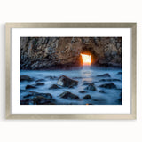 Textured art print depicting an abstract representation of Big Sur in muted earth tones.