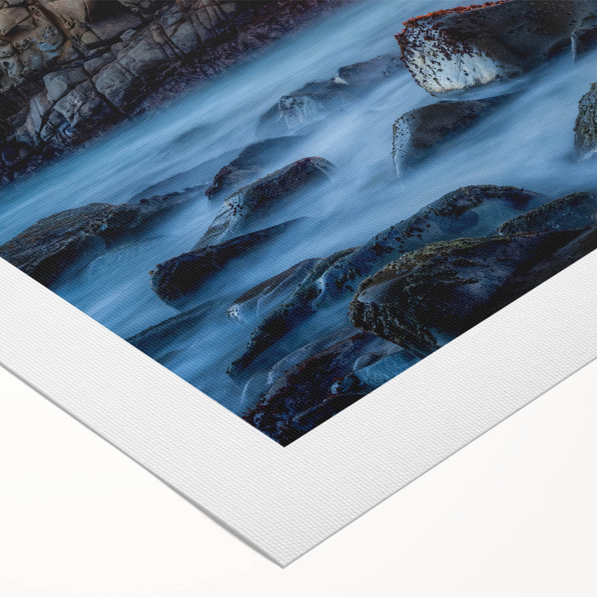 Art deco poster of California's Big Sur in muted earth tones on rolled canvas, suitable for dining room wall art.
