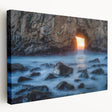 Large canvas print of Big Sur coastline with muted earth tones, ideal for kitchen wall art.