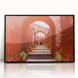 Large abstract wall art depicting Catalina, California in muted blue tones on a black framed acrylic.