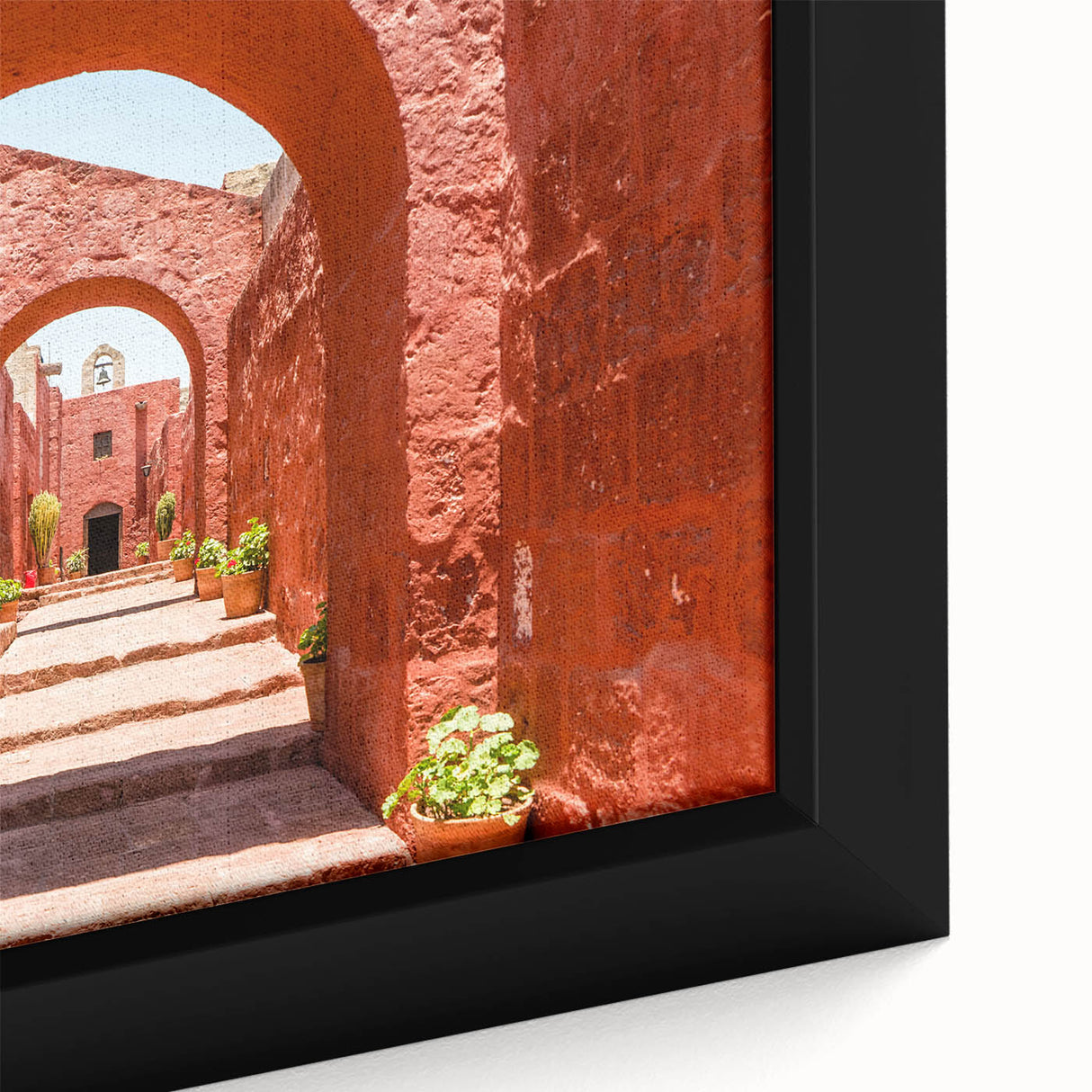 Extra large framed canvas featuring a textured depiction of Catalina, California in black with colorful accents.