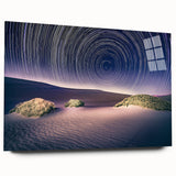 Large abstract depiction of Death Valley on acrylic glass, using earthy tones, ideal for bedroom or dining room art.