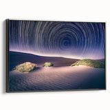 Black and white framed canvas of Death Valley landscape, ideal for bedroom wall art with a vintage poster style.
