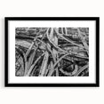 Extra large abstract art print depicting colorful, textured Los Angeles scenery on a black framed canvas.