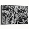 Black and white framed canvas of Los Angeles landscape, ideal for bedroom wall art.