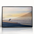 Large abstract wall art depicting the San Diego skyline in muted blue tones on a framed acrylic.