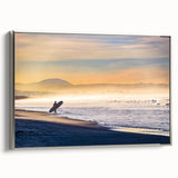 Landscape art painting of San Diego on a framed canvas, featuring colorful art with black borders in a vintage poster style.