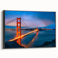 Black and white framed canvas featuring the San Francisco skyline, ideal for bedroom wall art.