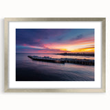 Textured abstract art print of Santa Cruz in muted earth tones on a framed silver mat, ideal for bedroom art.