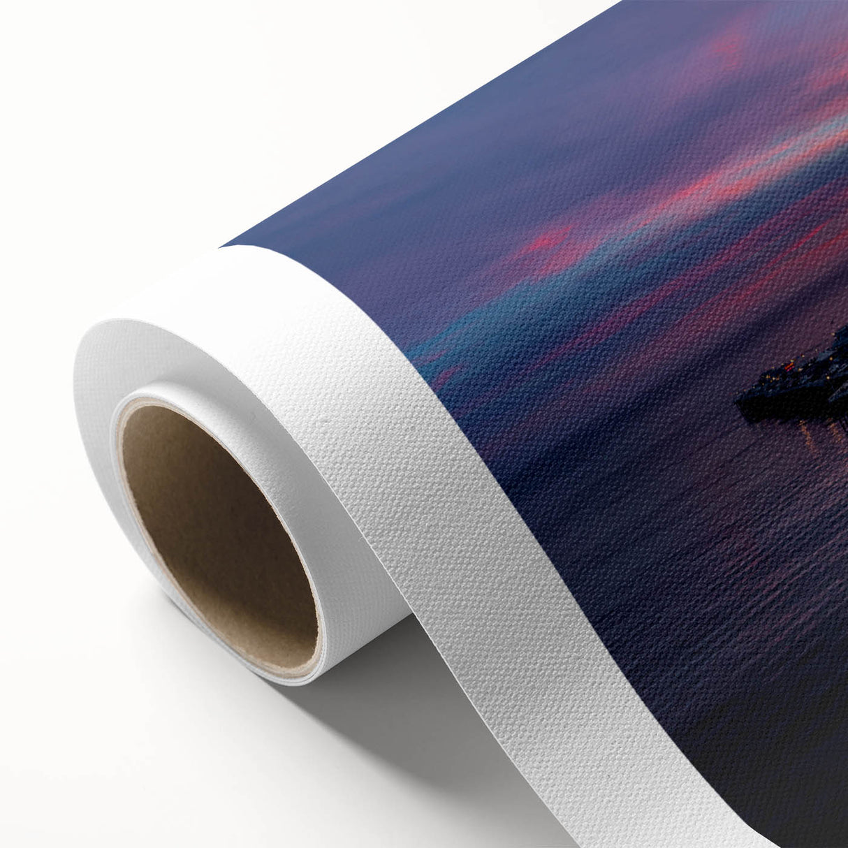 Art Deco style poster of Santa Cruz scenery in pastel shades on rolled canvas, ideal for nursery wall art.