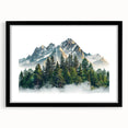 Colorful abstract art print of Pikes Peak, featuring vibrant textured hues in an extra large black framed format.